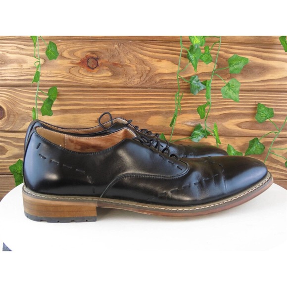 Zanzara Sz‎ 10 Oxfords Black Leather Men Lace Up JH390S20 Medium (D, M) - Picture 5 of 11